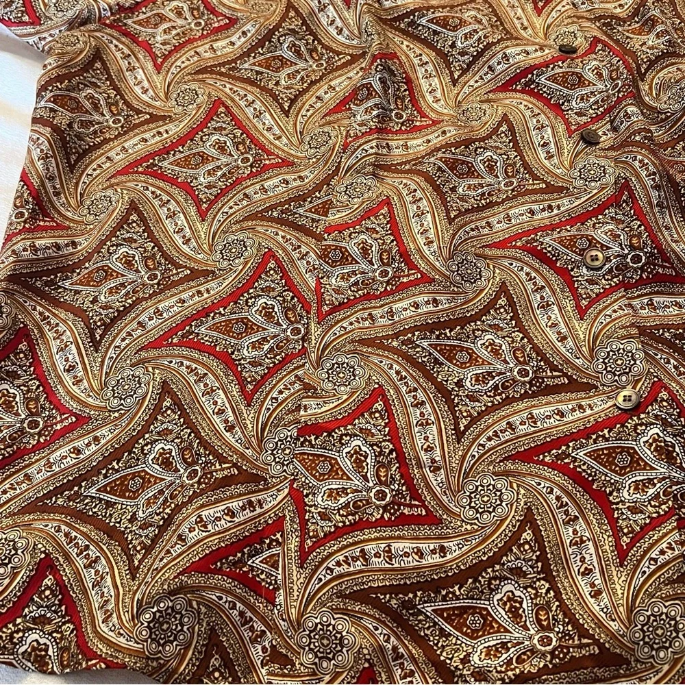 Talbots Paisley Blouse - Red and Brown - Picture 8 of 14